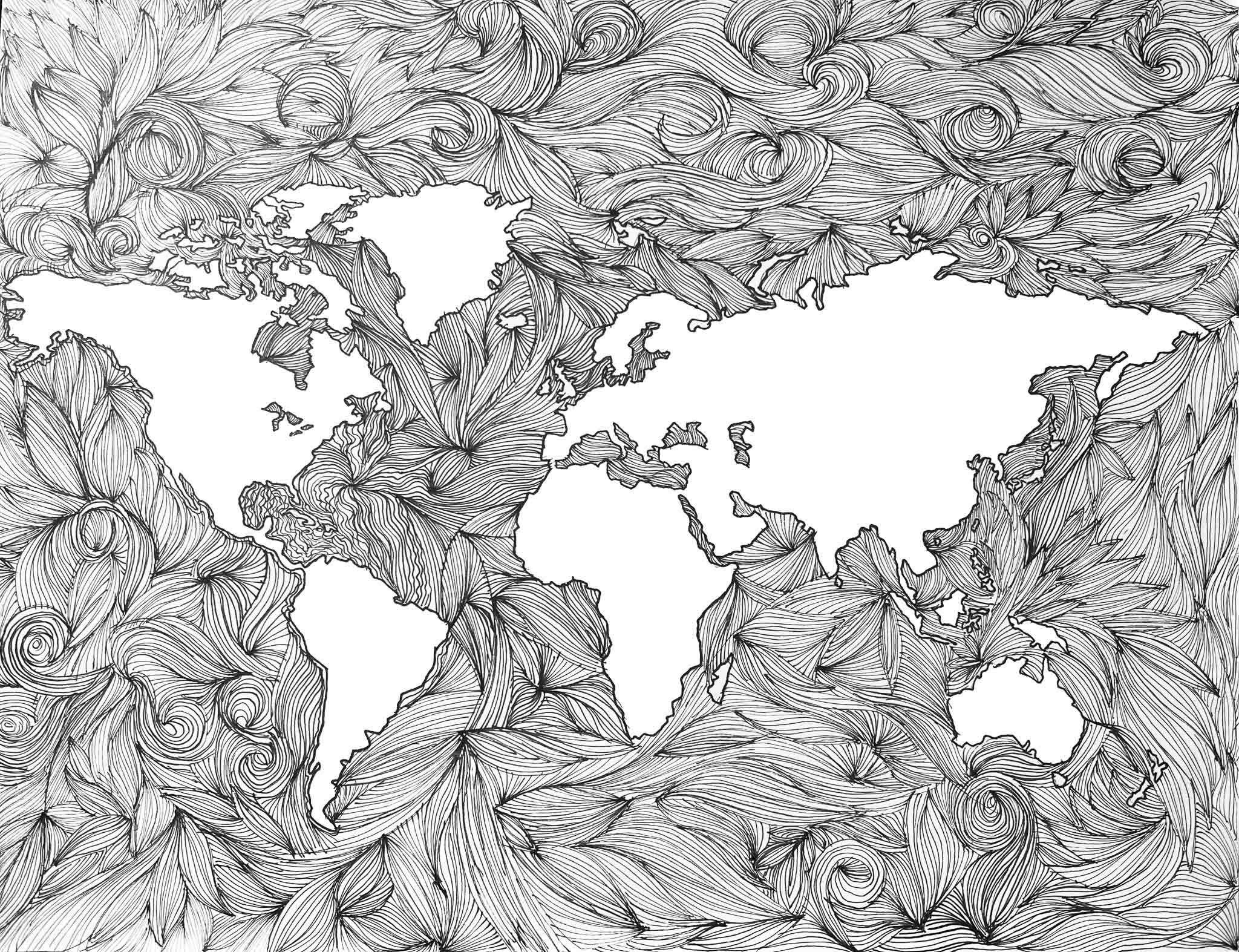 The World Map Print by Vanessa Partida Designs