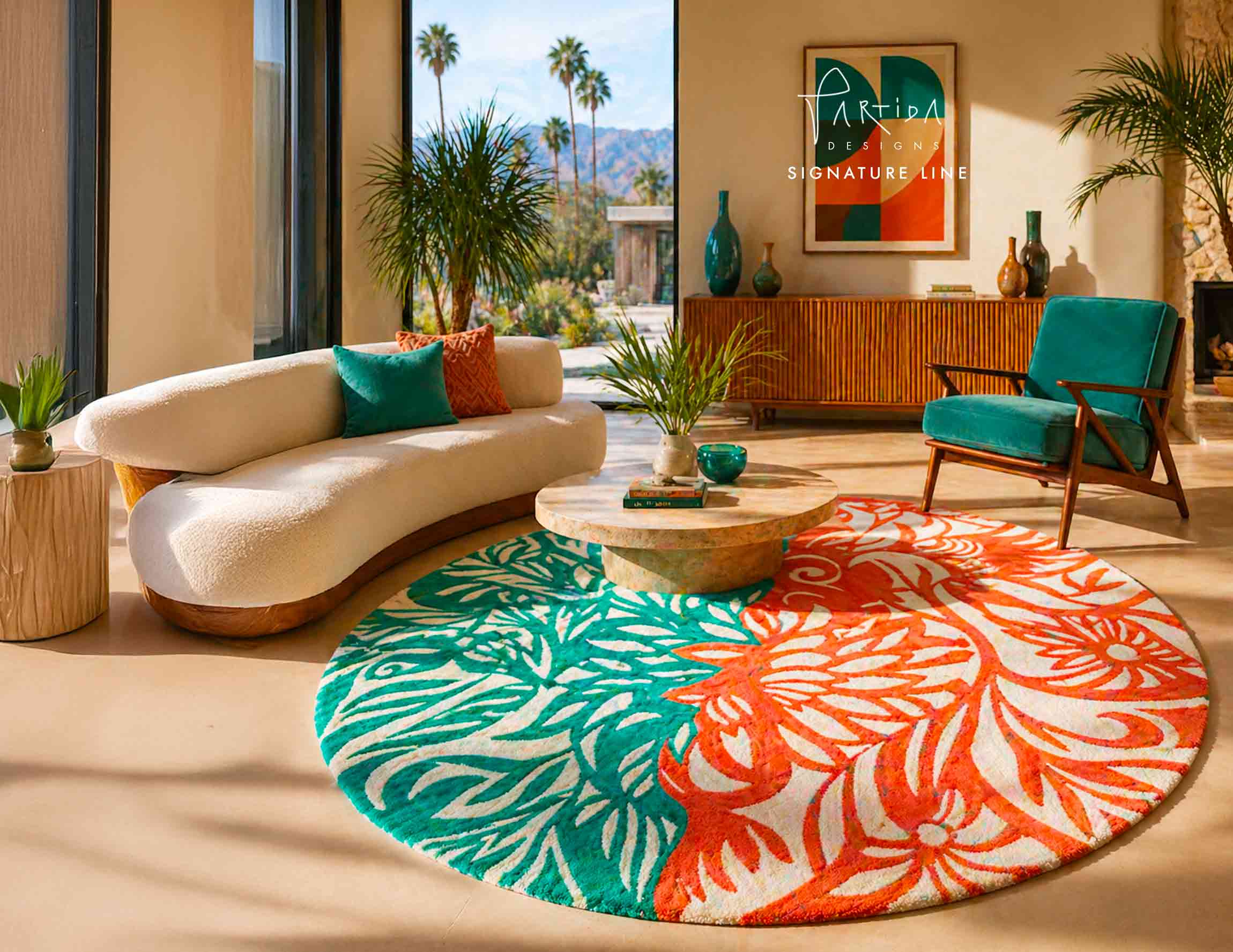 Water and Fire Rug Design by Vanessa Partida Designs