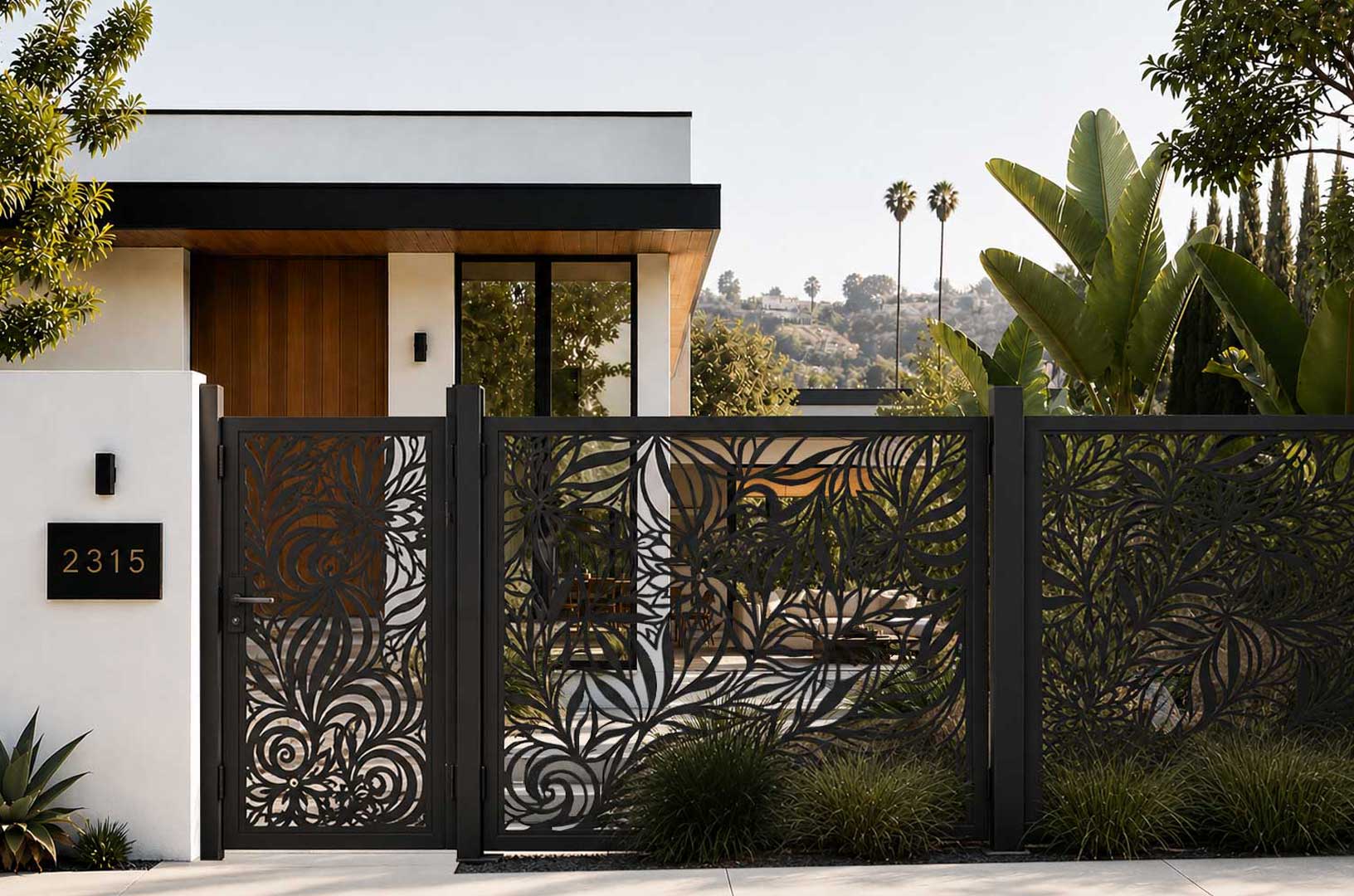 Malibu Design architectural metal gate by Vanessa Partida Designs