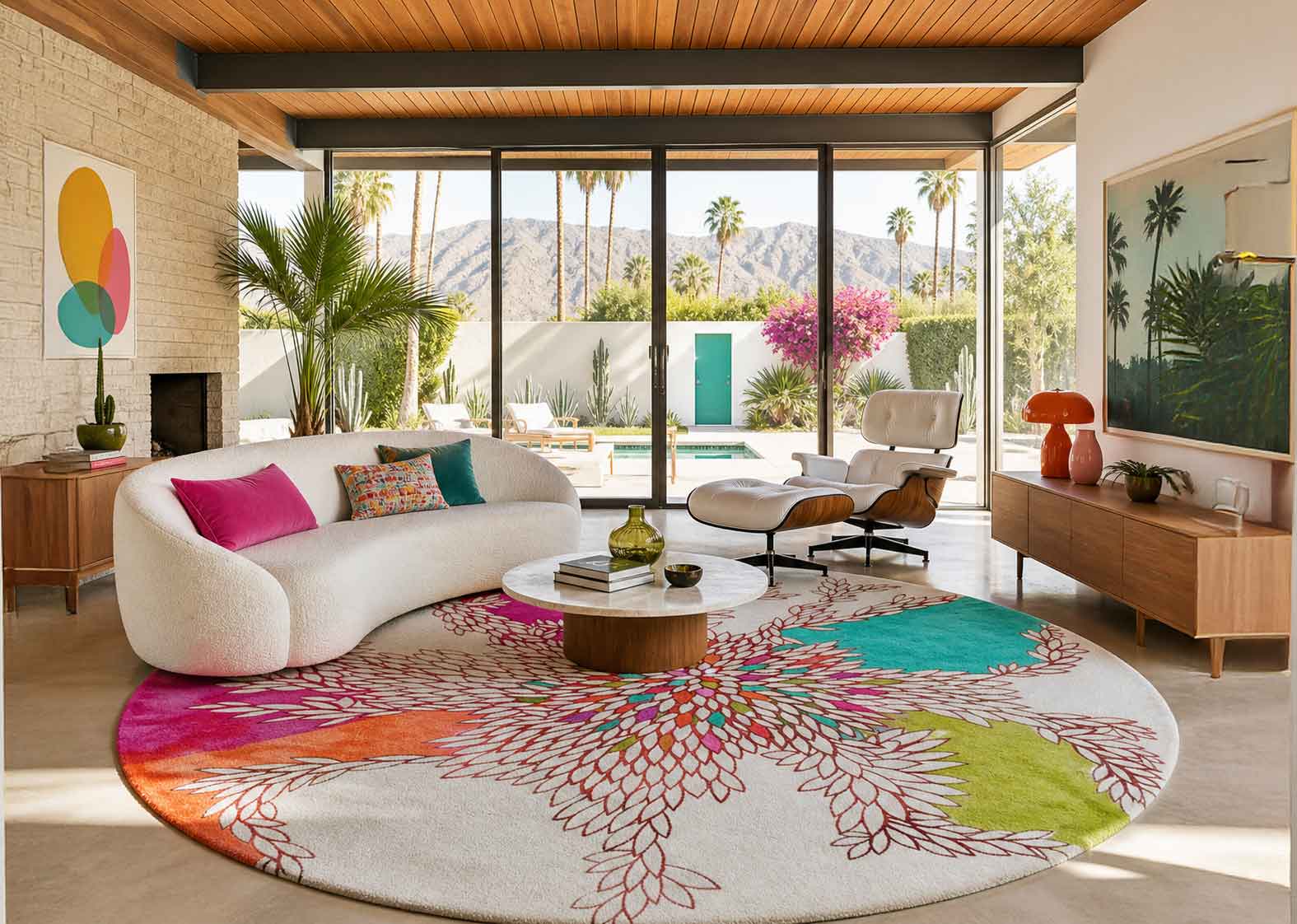 Colorful Leaves Rug Design by Vanessa Partida Designs
