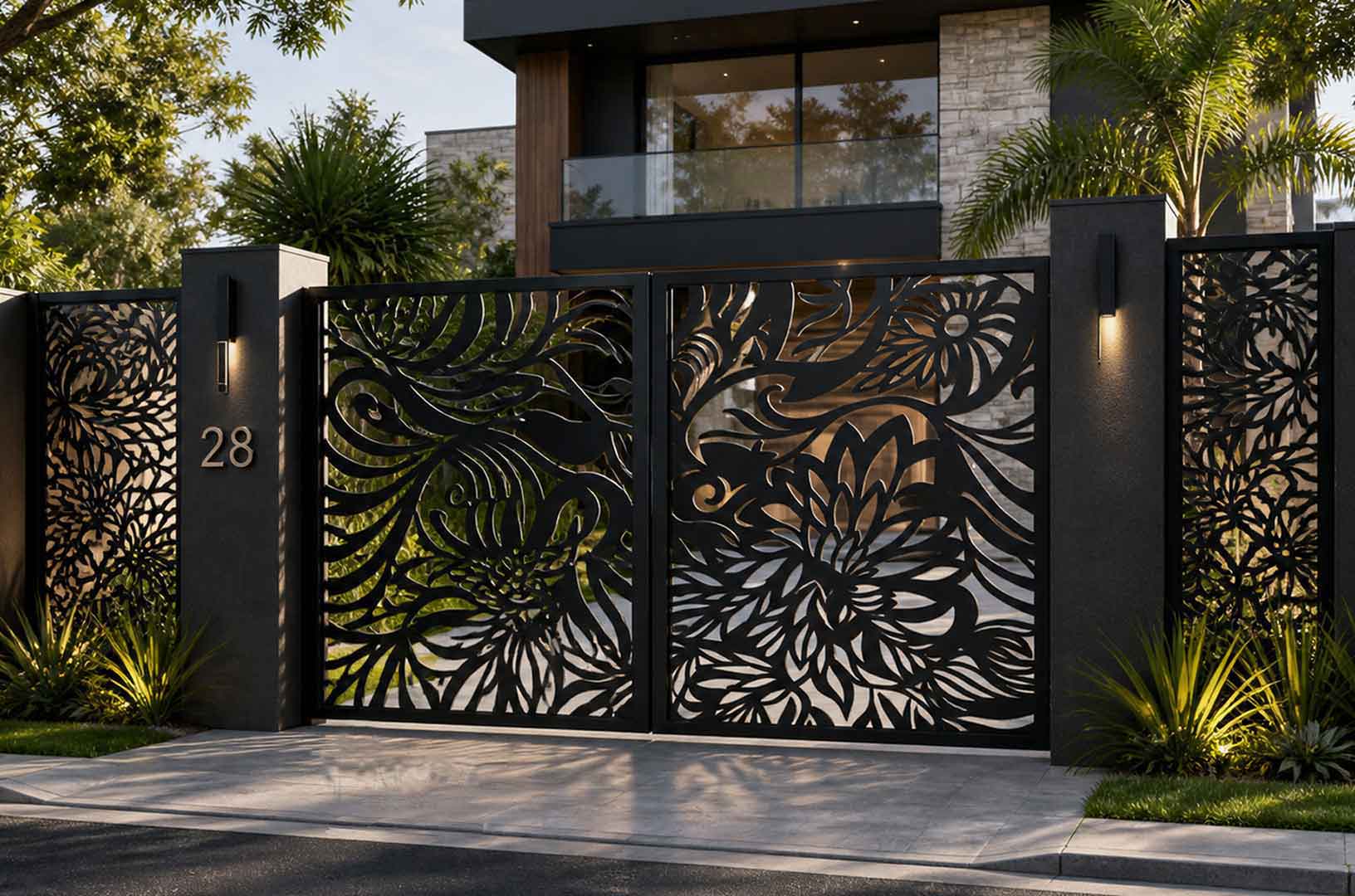 Metal Gate Water Fire Design by Vanessa Partida Designs